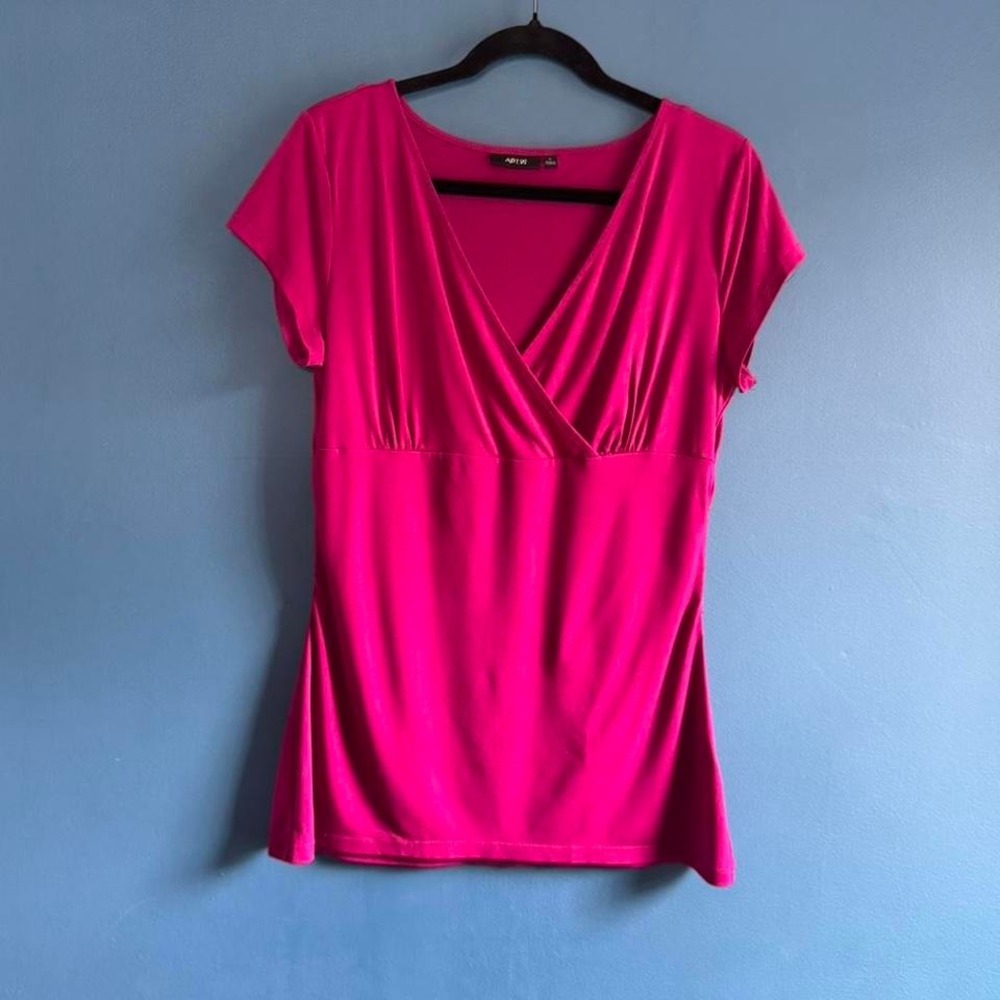 Y2K Going Out Top Women's Size Large Pink Purple Apt 9 Fitted Empire Waist